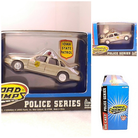 ROAD CHAMPS Other - ROAD CHAMPS Police Car Kids 1/43 Tan New Iowa State Patrol Die Cast 64305 1998